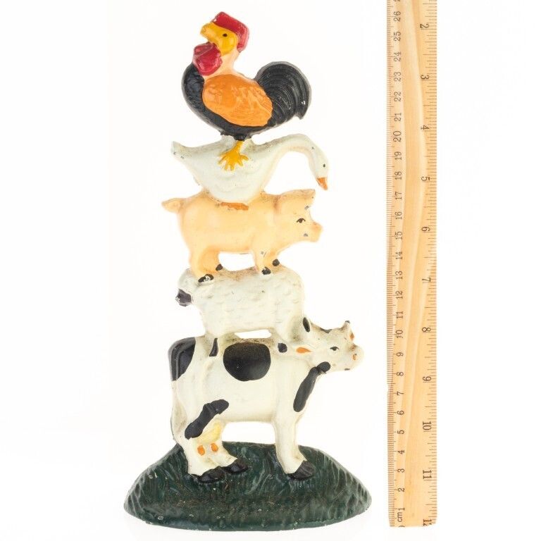 Painted Cast Iron Farmhouse Door Stopper photo for sale