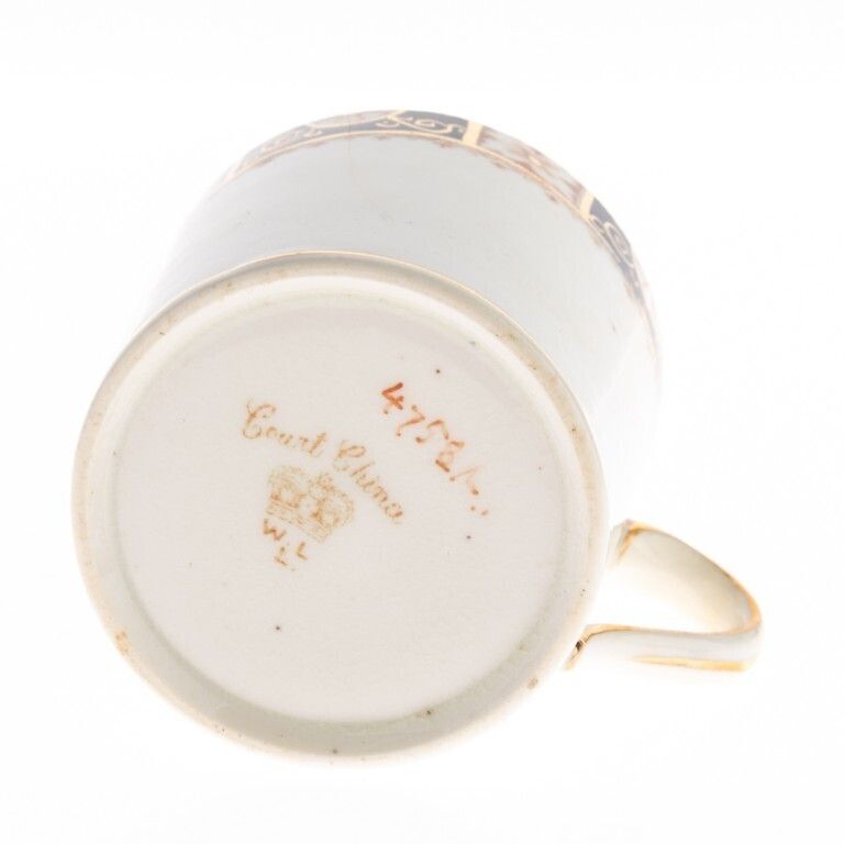Antique William Lowe Court Porcelain Demitasse Cup With Imari Style Border Ca. 1912 photo furniture