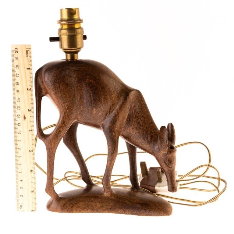 African Ethnographic Carved Wood Tapir Lamp Holder photo for sale