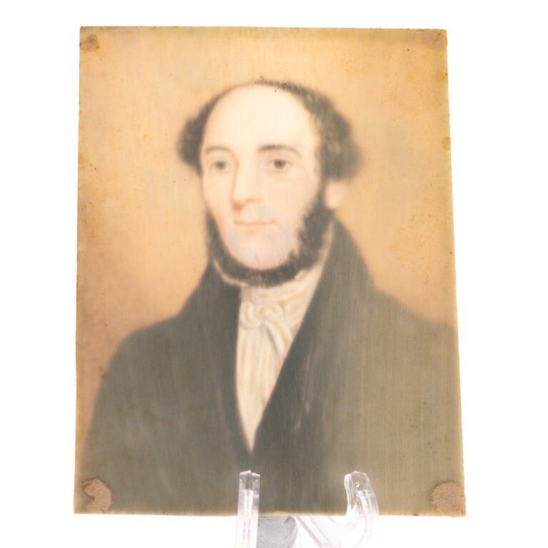 Antique Georgian Portrait Miniature Depicting A Gentleman Early 19th Century photo furniture