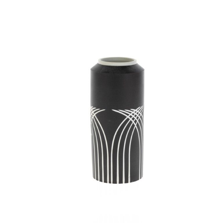 Mid Century Wedgwood Black Jasperware Porcelain Symmetry Vase photo Home Decor