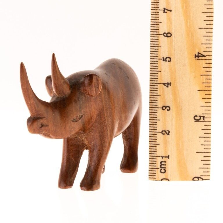 African Ethnographic Carved Wood Rhinoceros Sculpture photo for sale