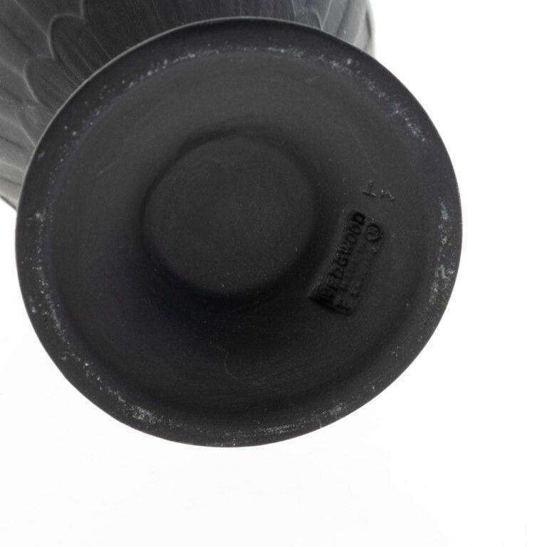 Wedgwood Black Jasperware Ceramic Porcelain Baluster Bas Relief Vase photo vinterior