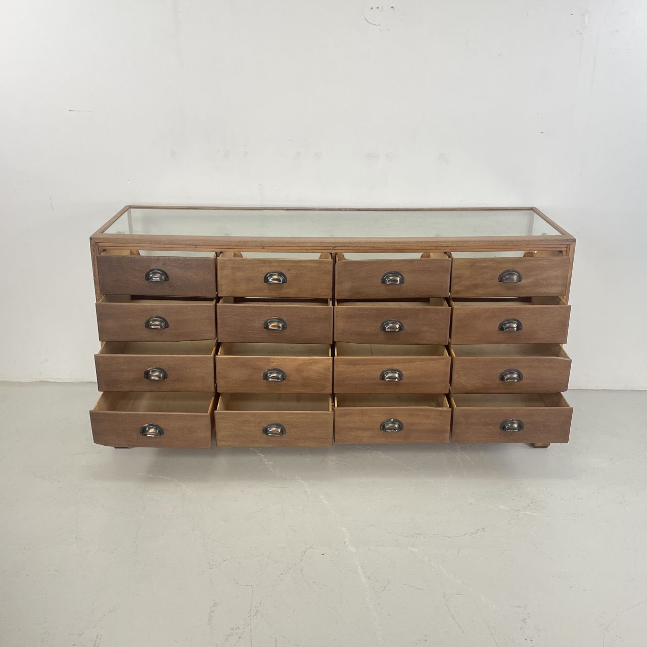 1930s 16 Drawer Oak Shop Counter photo 1988.0