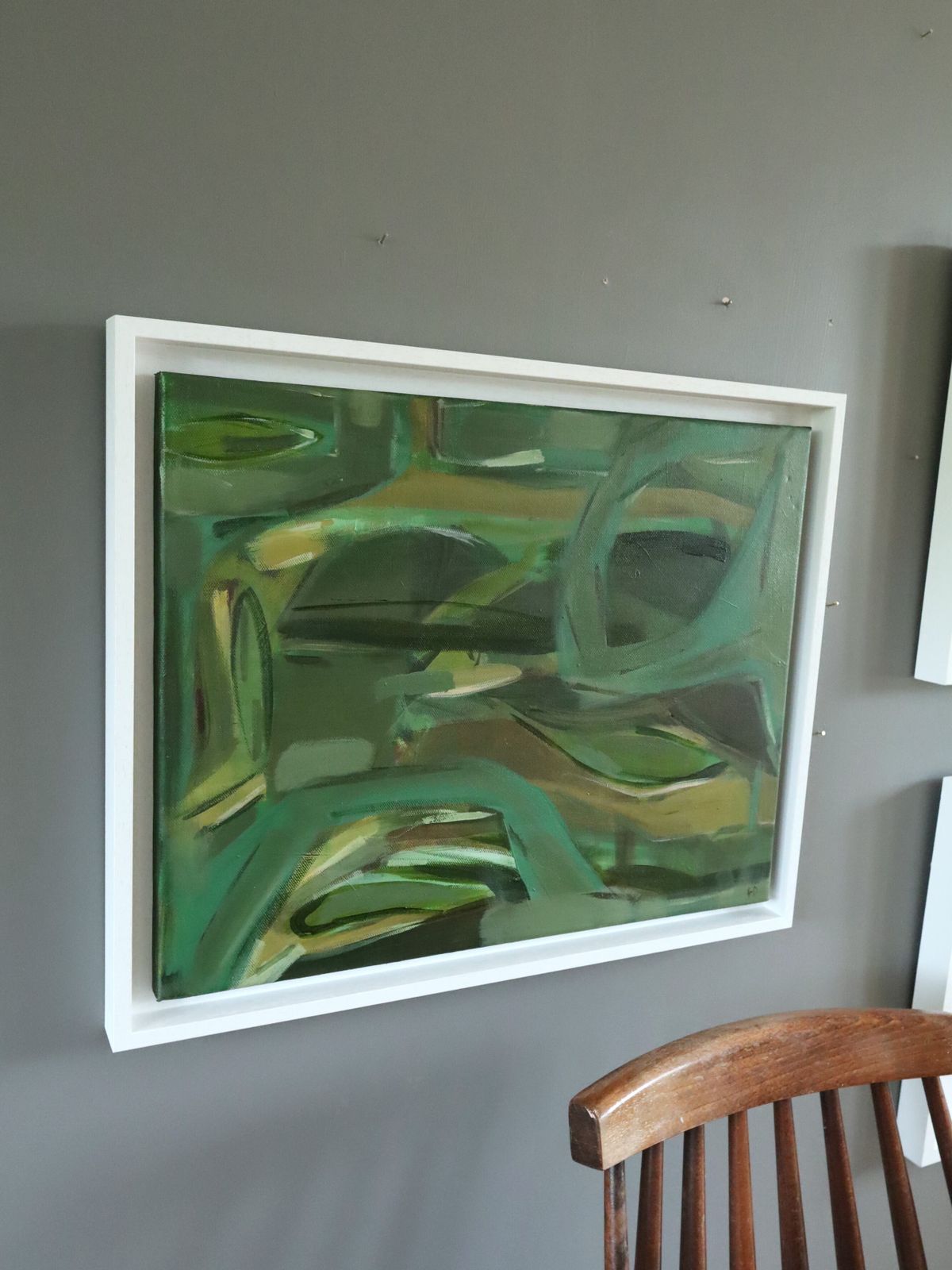 Resting In Green Oil Painting photo for sale