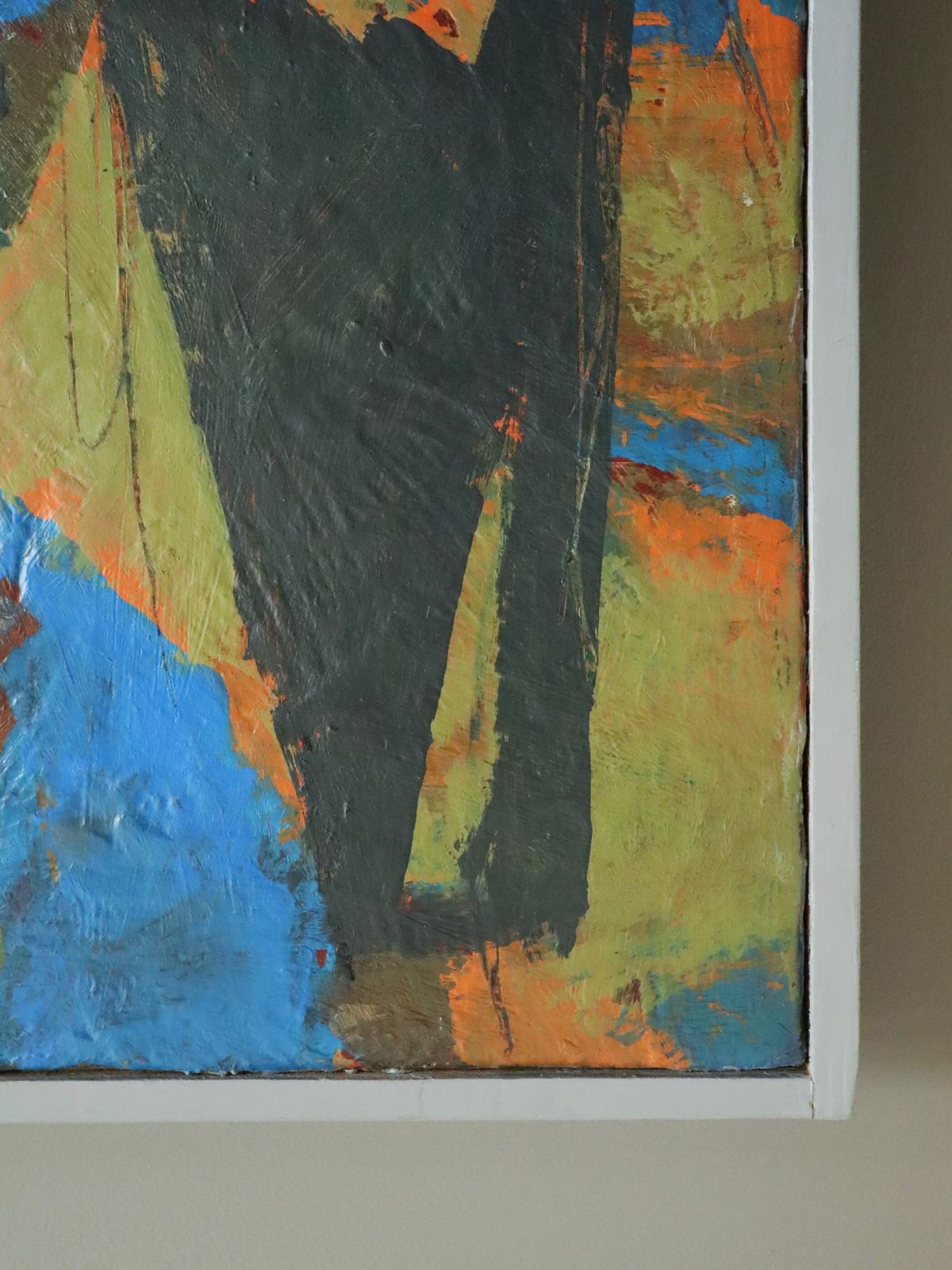Cobalt Collision Oil Painting, 1990s photo vintage