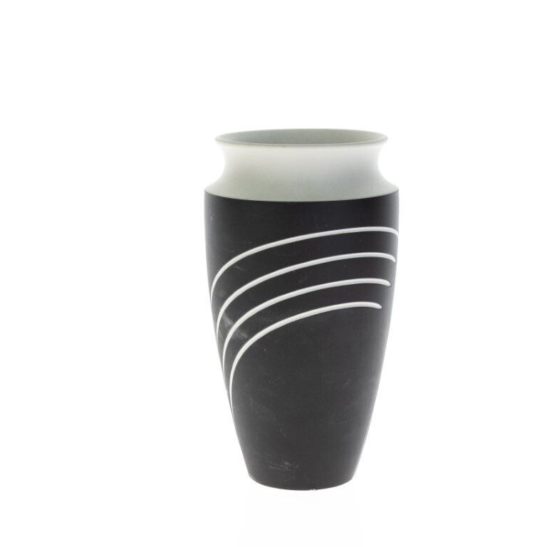 Mid Century Wedgwood Black Jasperware Porcelain Symmetry Vase photo for sale