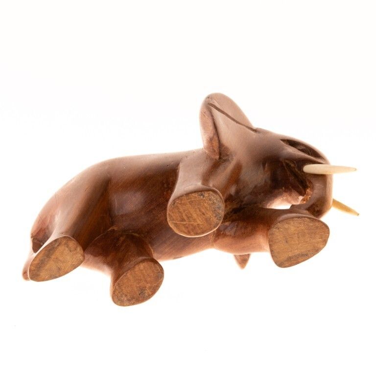 African Ethnographic Mid Century Wood Carving Elephant Sculpture photo for sale