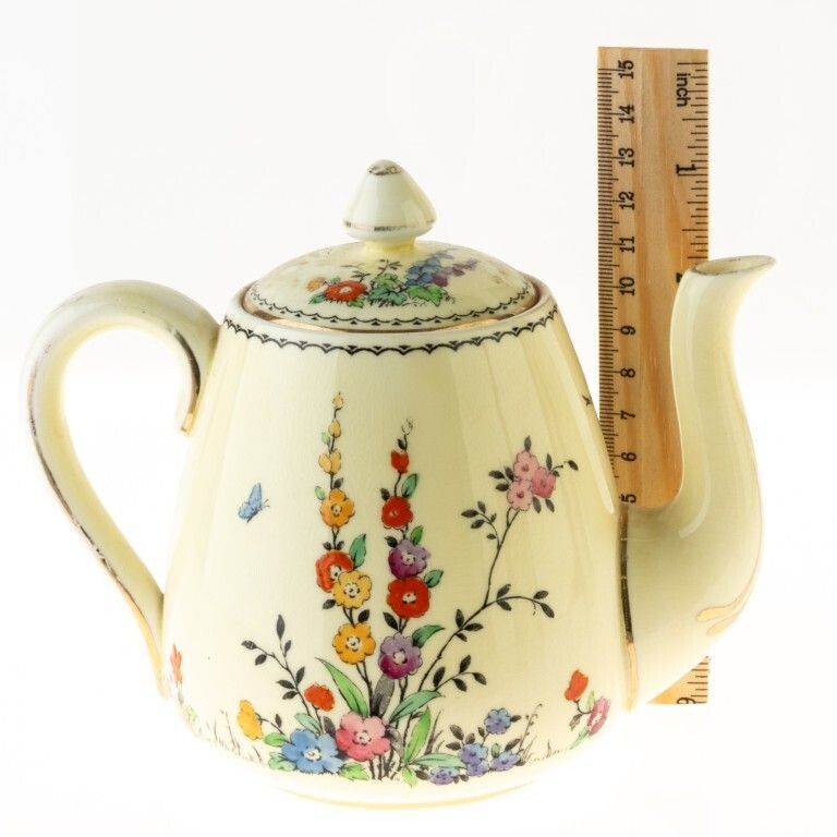 Royal Staffordshire Art Deco Floral Porcelain Ceramic Tankard & Teapot photo for sale