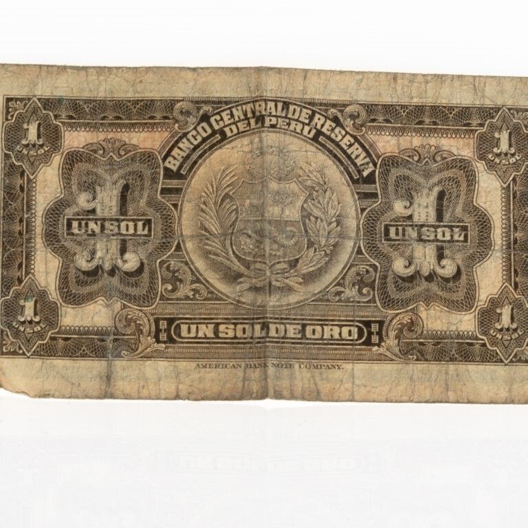 1 Sol De Oro Banknote From Banco Central De Reserva Del Peru, Dated 1935 photo 65.0