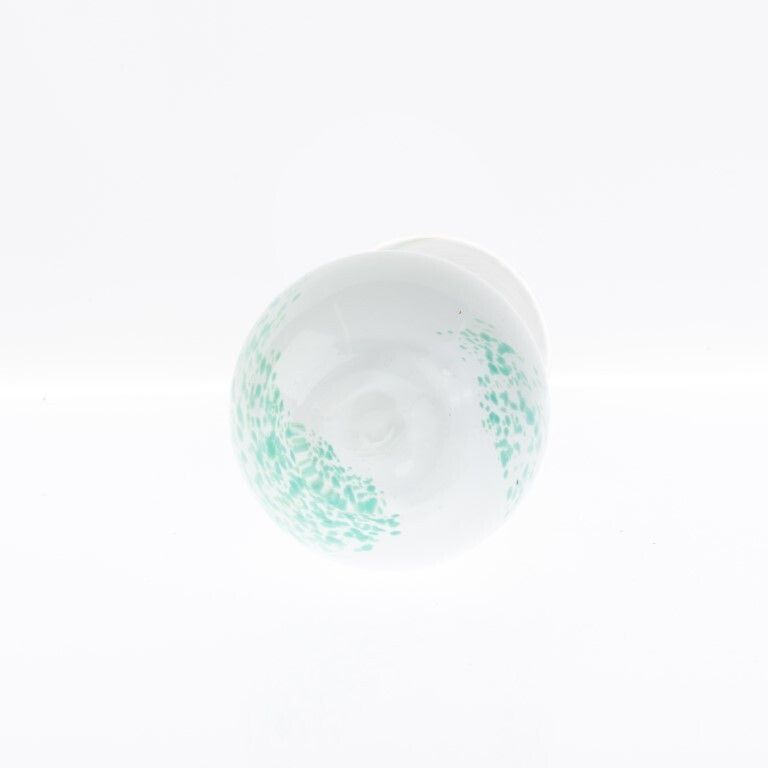 Mid Century Caithness Scottish Mottled Green And White Studio Glass Vase photo 55.0