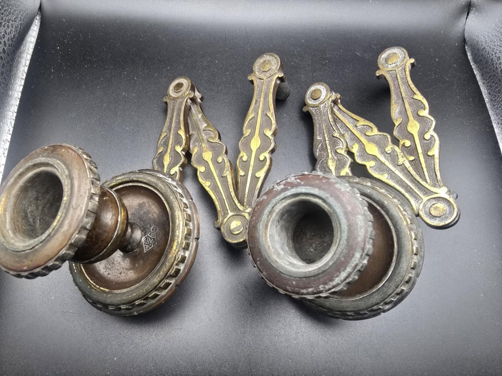 Pair Of Victorian Folding Cast Metal Piano Sconces (1852) As Seen photo furniture