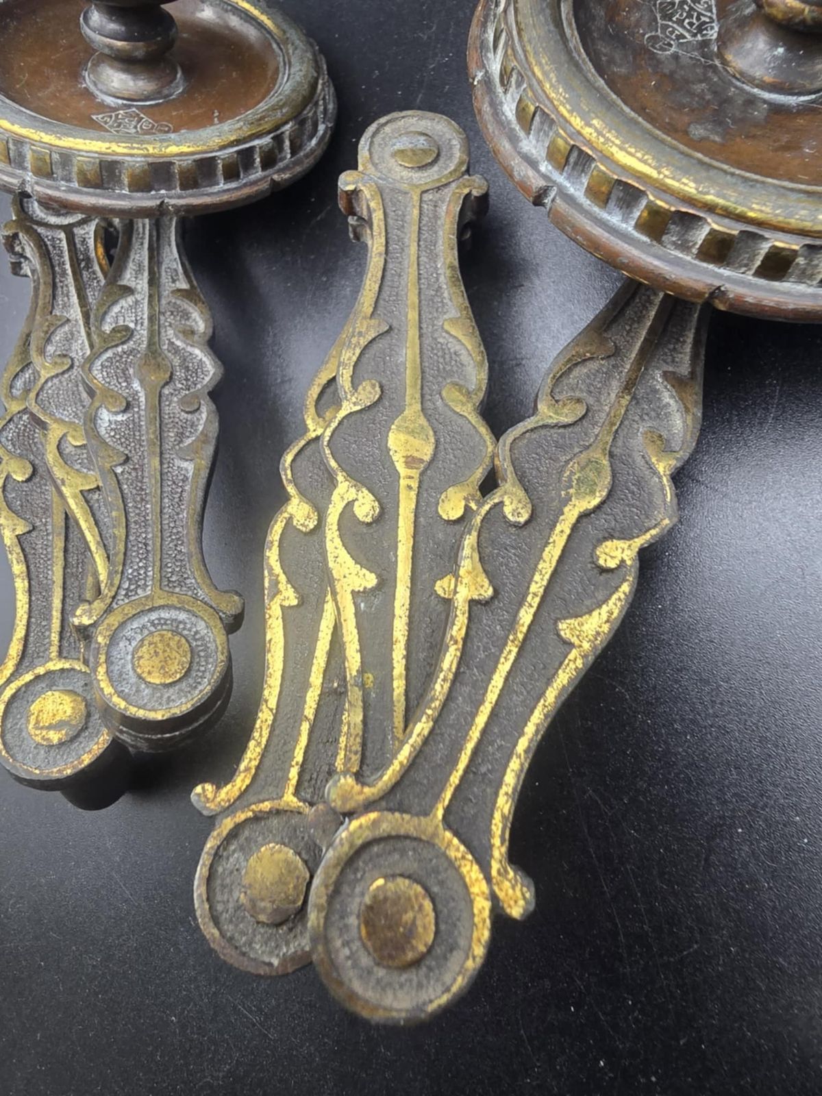 Pair Of Victorian Folding Cast Metal Piano Sconces (1852) As Seen photo Home Decor