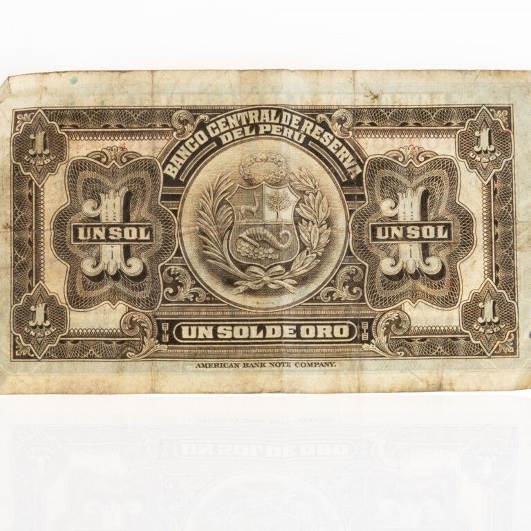 1 Sol De Oro Banknote From Banco Central De Reserva Del Peru, Dated 1935 photo 65.0