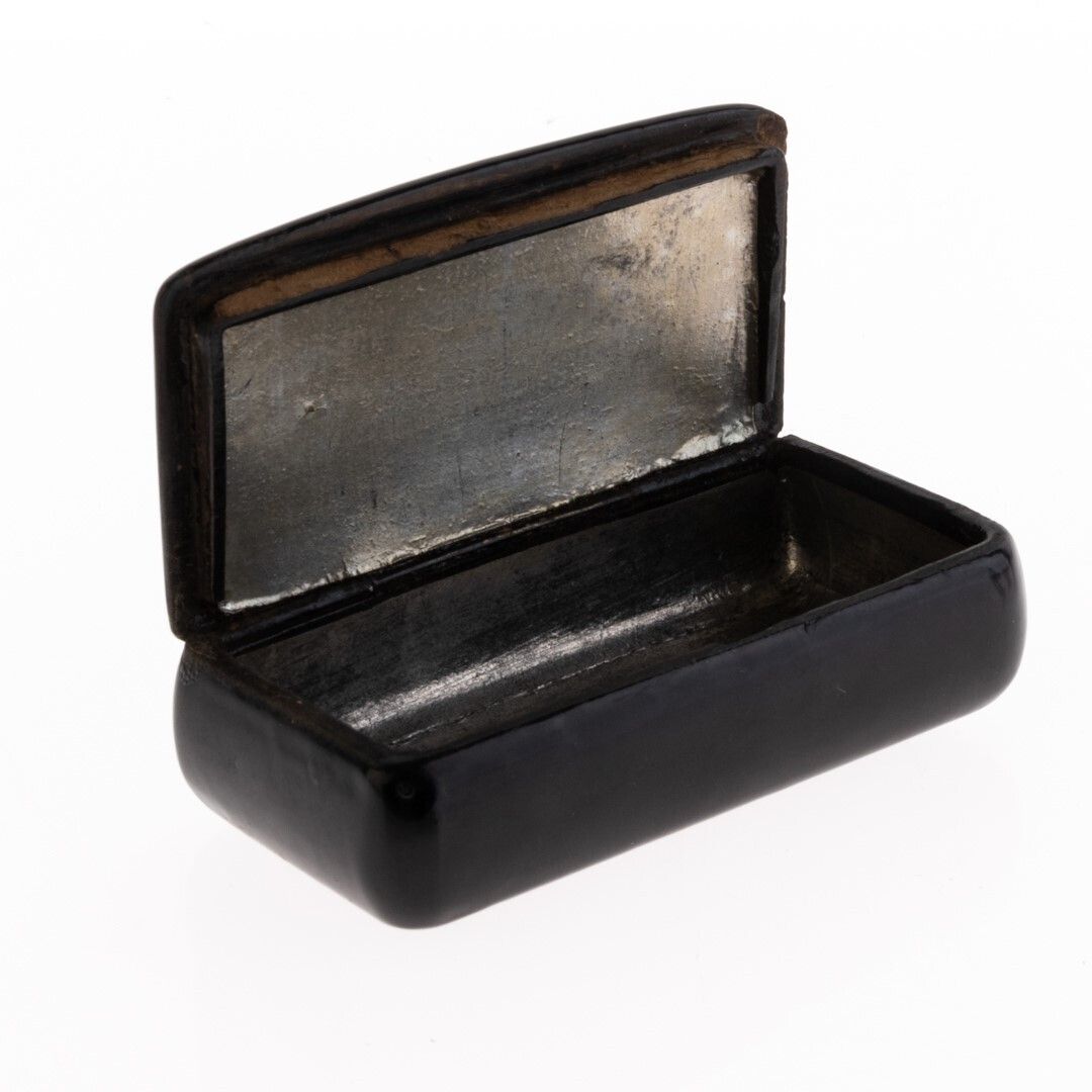 Antique Victorian Inlaid Abalone Papier Mache Tobacco Snuff Box Early 19th Century photo furniture