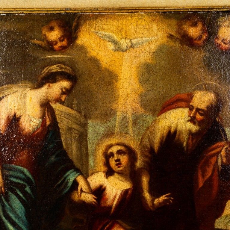 Huge 17th Century Lombard Old Master Oil Painting Depicting The Flight Into Egypt photo Art