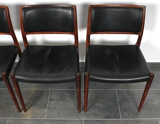 Furniture Møller Rosewood Set Of Table And Chairs Model 80 By Niels Otto (N. O.) Møller For J.L. Møllers, 1960s, Set Of 5 photo
