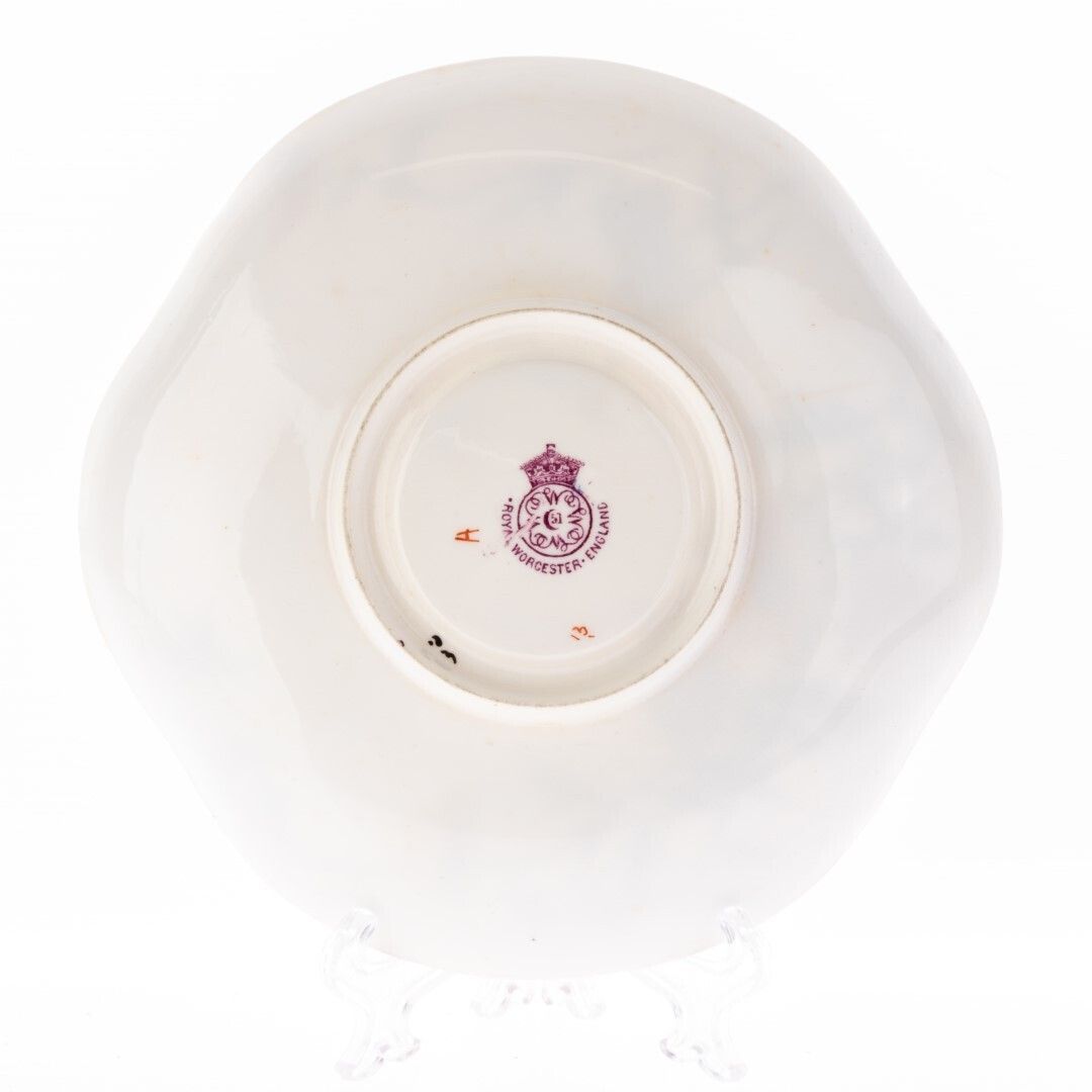 Antique Royal Worcester Art Nouveau Hand Painted Blush Porcelain Floral Plate photo furniture