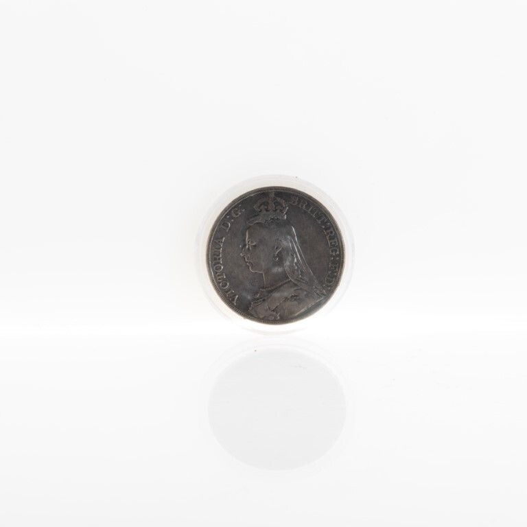 1891 Queen Victoria Jubilee Head Silver Crown Coin photo for sale