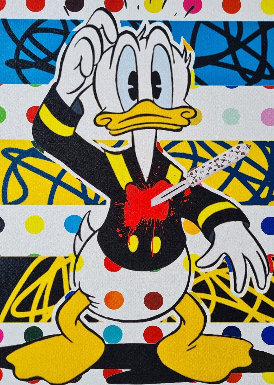 Death Nyc * Donald Duck * 45 X 32 Cm * Signed * Limited * Certificate # XX/120 photo for sale