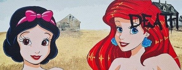 Death Nyc *Snow White & Arielle *45 X 32 Cm*Signed *Limited*Certificate photo for sale