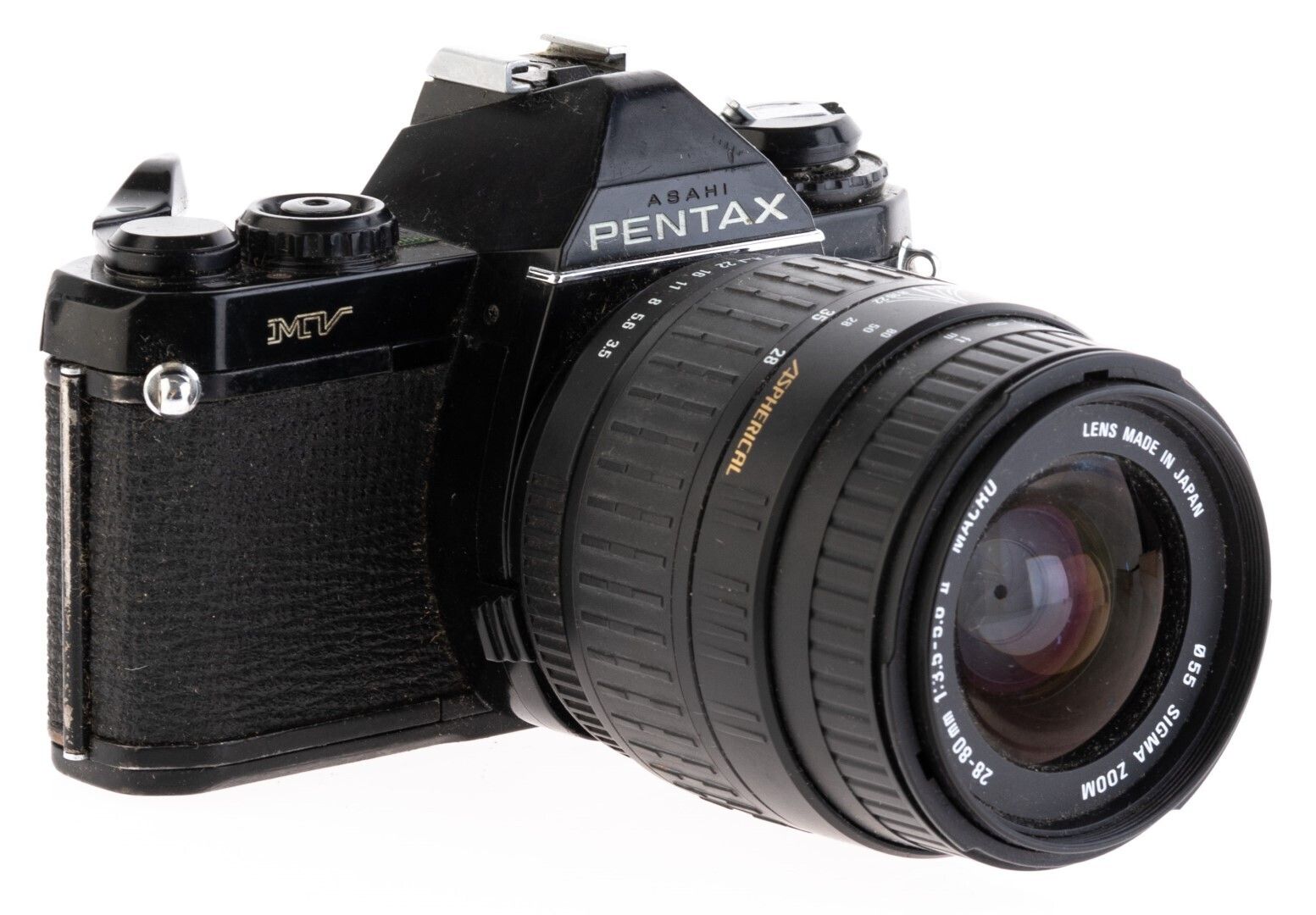 Vintage 1970’s Pentax Mv Film Slr Camera With Zoom Lens