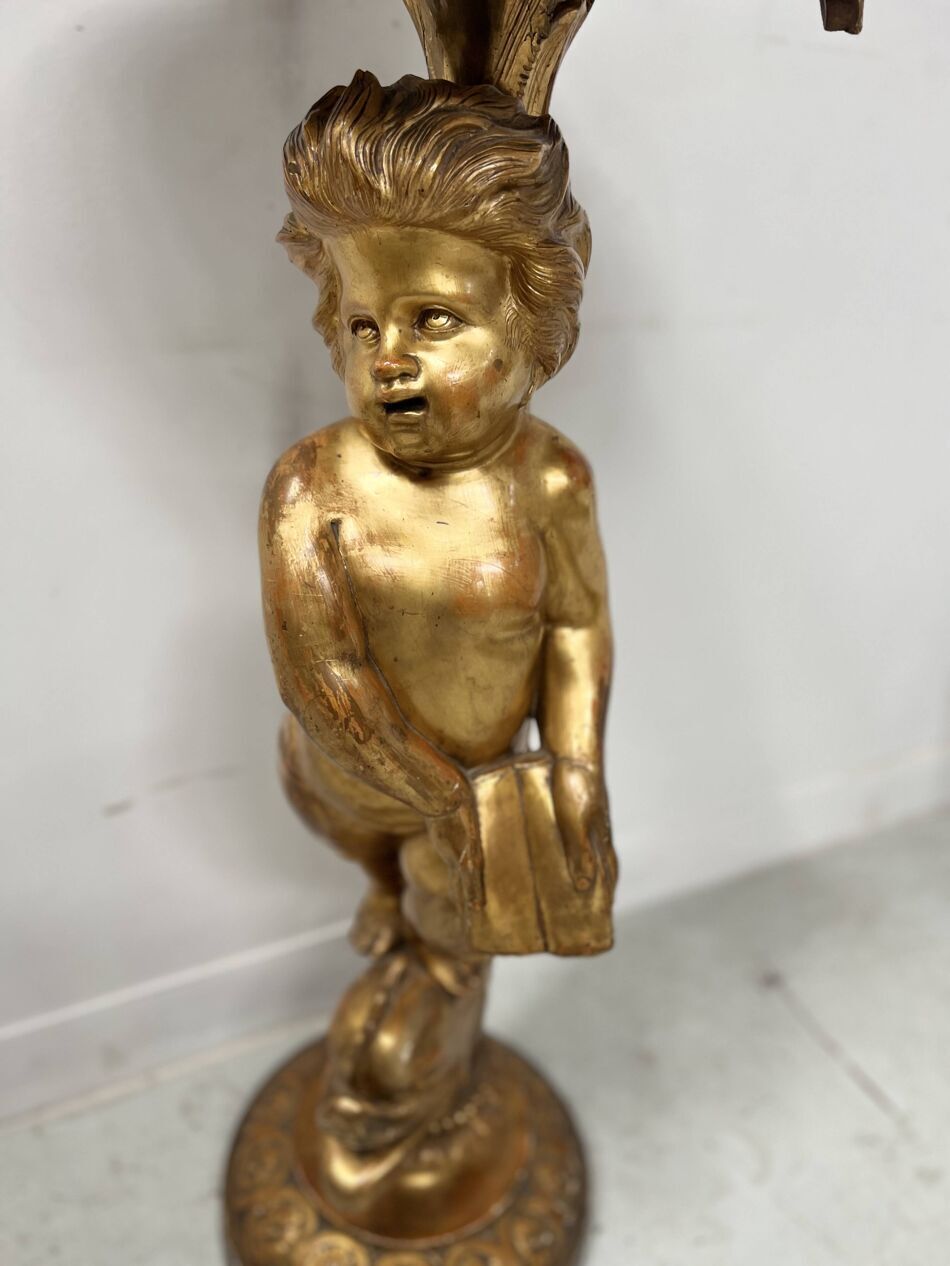 19th Century Gilded Carved Wooden Presentation Column photo buy