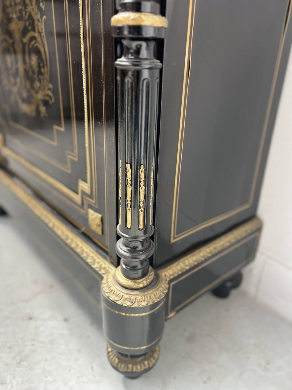 Napoleon III Furniture Has A Black Wooden Door And Brass Marquetry 19th Century photo Home Fixtures