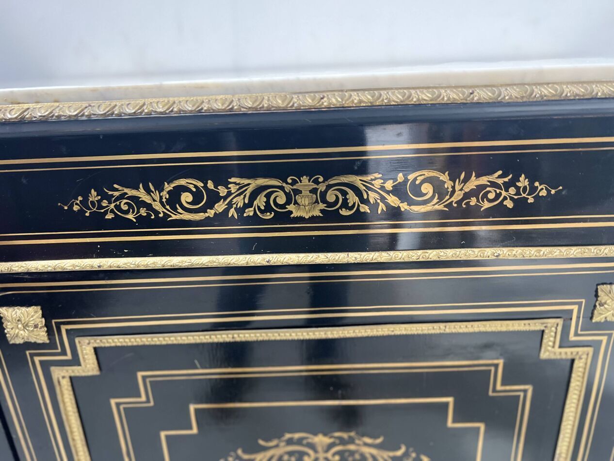 photo furniture Napoleon III Furniture Has A Black Wooden Door And Brass Marquetry 19th Century
