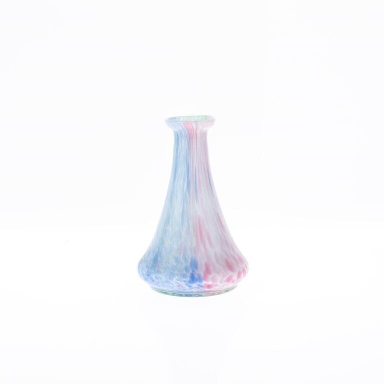 Mid Century Caithness Scottish Hand Blown Mottled Pink, Green And Blue Studio Glass Vase photo furniture