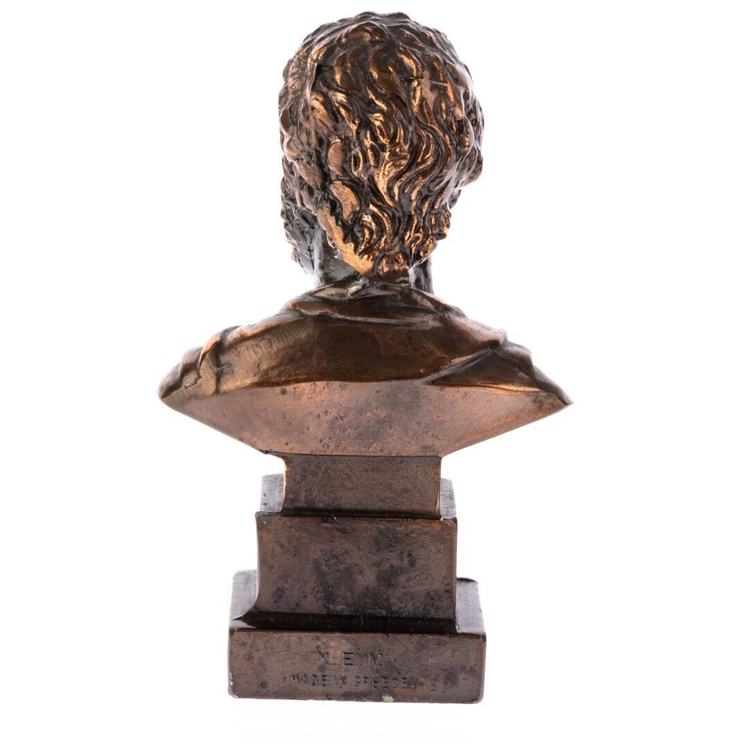 Mid Century Cast Copper Bust Sculpture Of Ancient Greek Philospher Sophocles photo furniture