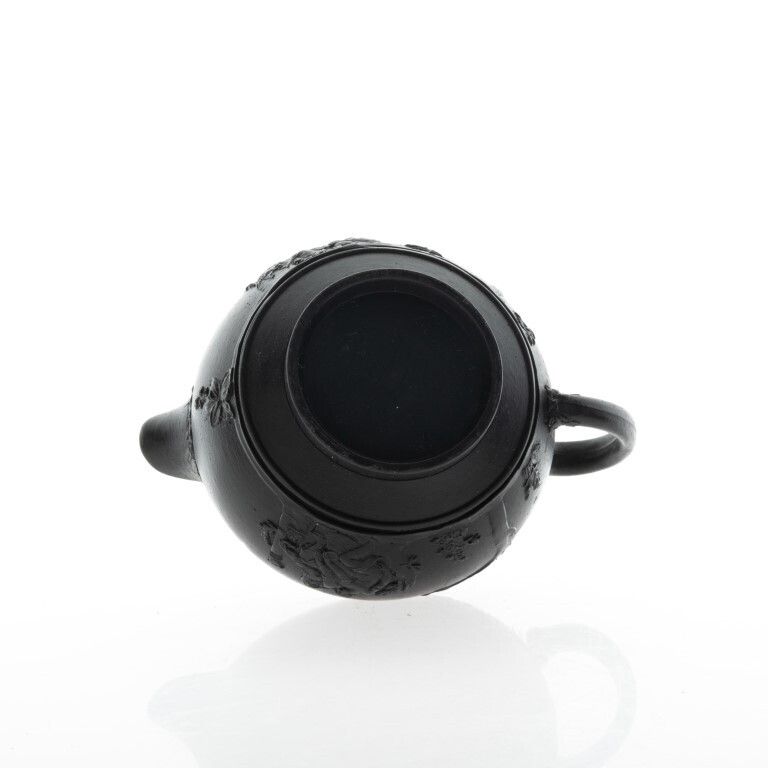 Antique Wedgwood Black Basalt Jasperware Ceramic Porcelain Bas Relief Creamer Jug 19th Century photo 75.0