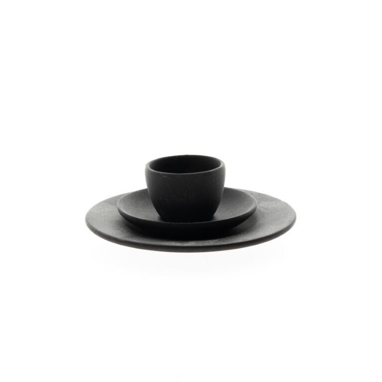 Wedgwood Miniature Novelty Black Basalt Jasperware Ceramic Porcelain Teacup And Saucers photo 55.0