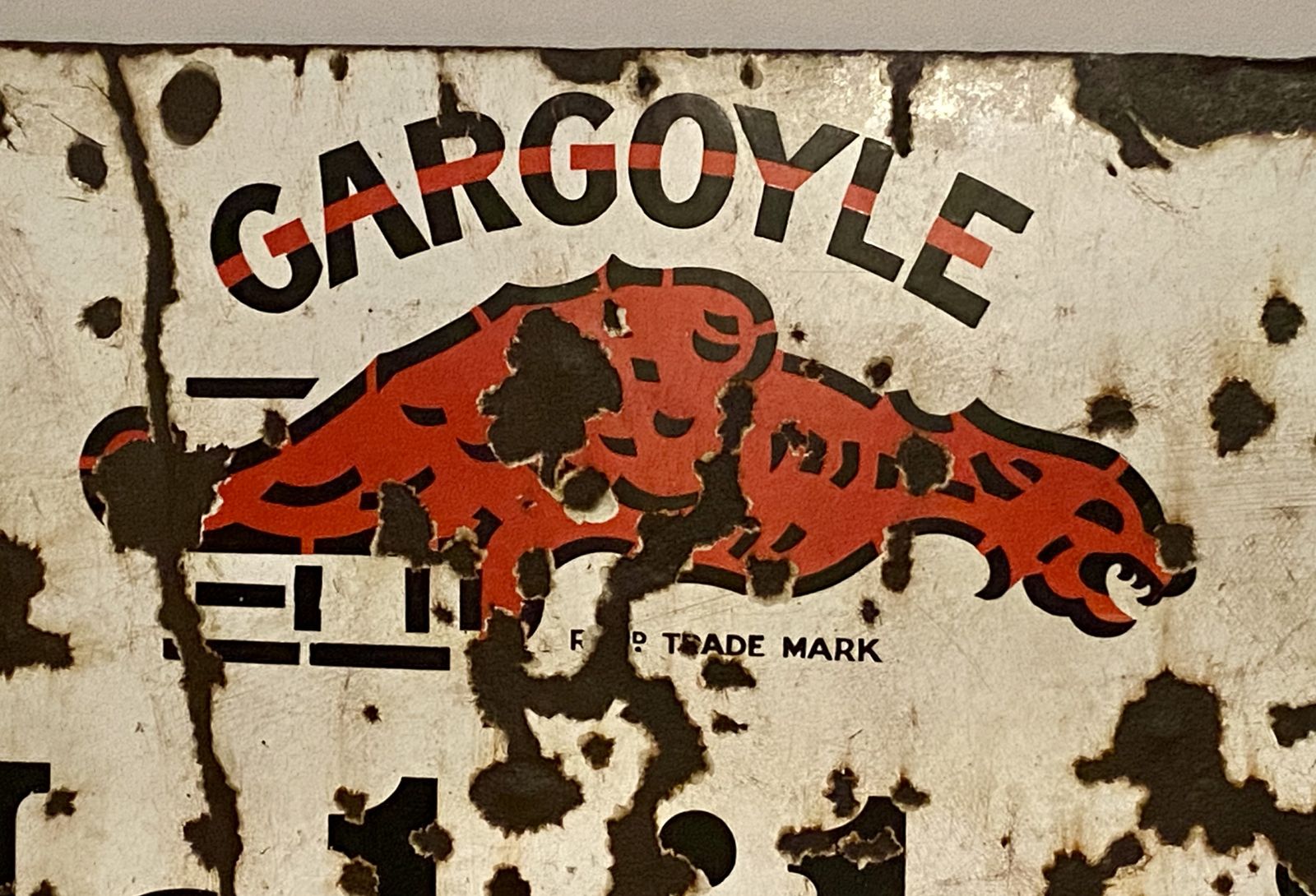 photo furniture Old Gargoyle Mobil Oil Vacuum Oil Company Enamel Garage Sign Shell Bp National Benzole Gas Pump Dealer Dealership Billboard Metal Sign Extra Large