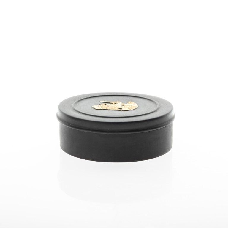 Wedgwood Egyptian Style Gilt Black Basalt Jasperware Ankhesenamum Lidded Portrait Box photo Home Decor