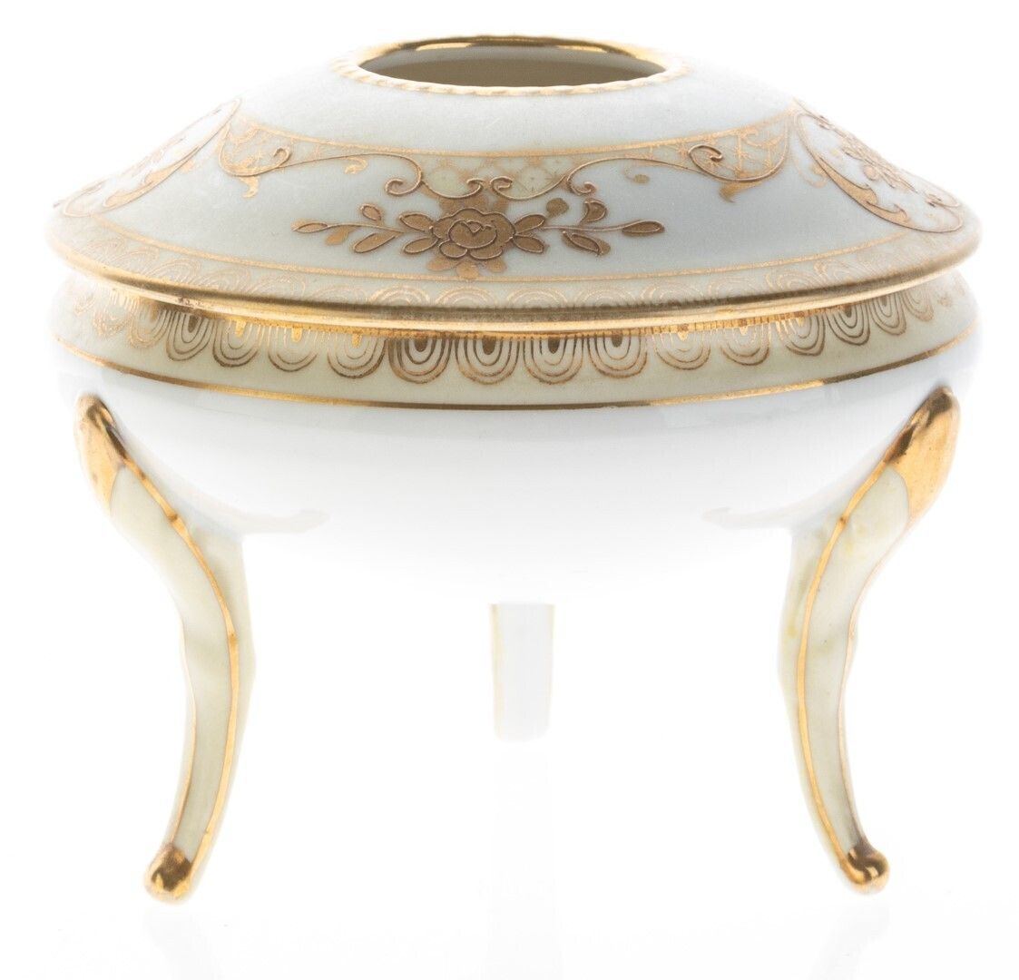 Japanese Noritake Gilt Hand Painted Porcelain Art Deco Tripod Censer