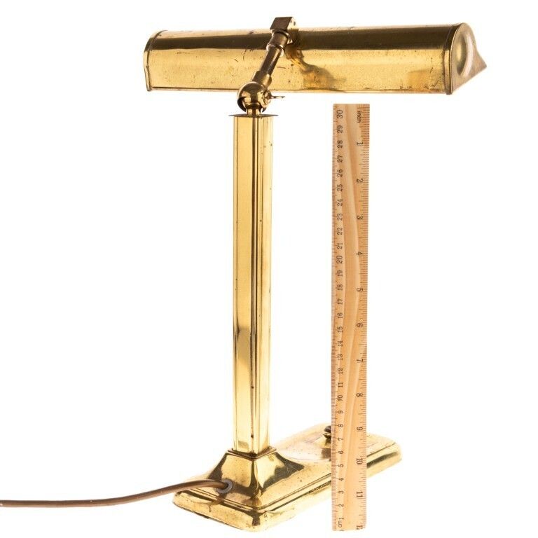 Art Deco Brass Banker’s Desk Lamp photo for sale
