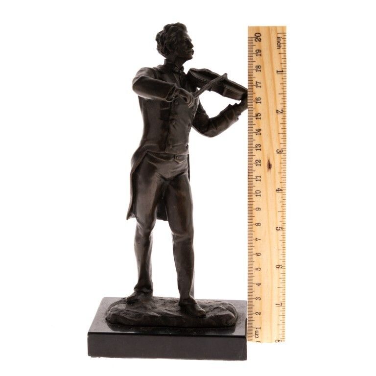 Bronze Sculpture Of A Violinist Musician photo furniture