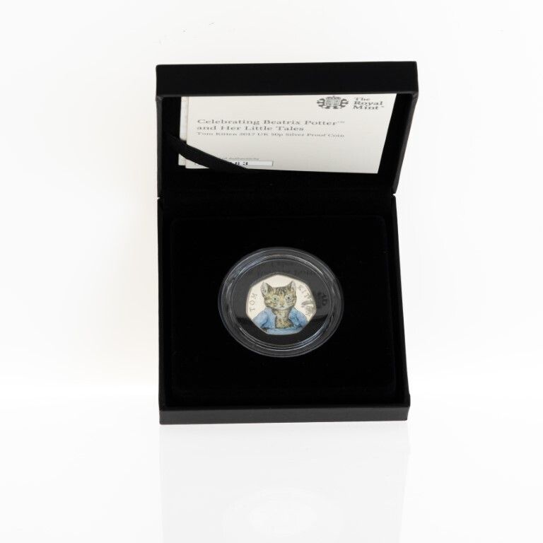 Uncirculated & Certified 2017 Royal Mint Tom Kitten Uk 50p Silver Coin From Beatrix Potter Series photo Home Decor