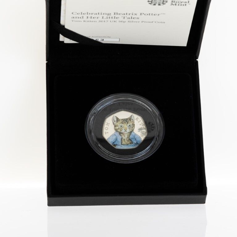 Uncirculated & Certified 2017 Royal Mint Tom Kitten Uk 50p Silver Coin From Beatrix Potter Series photo 65.0