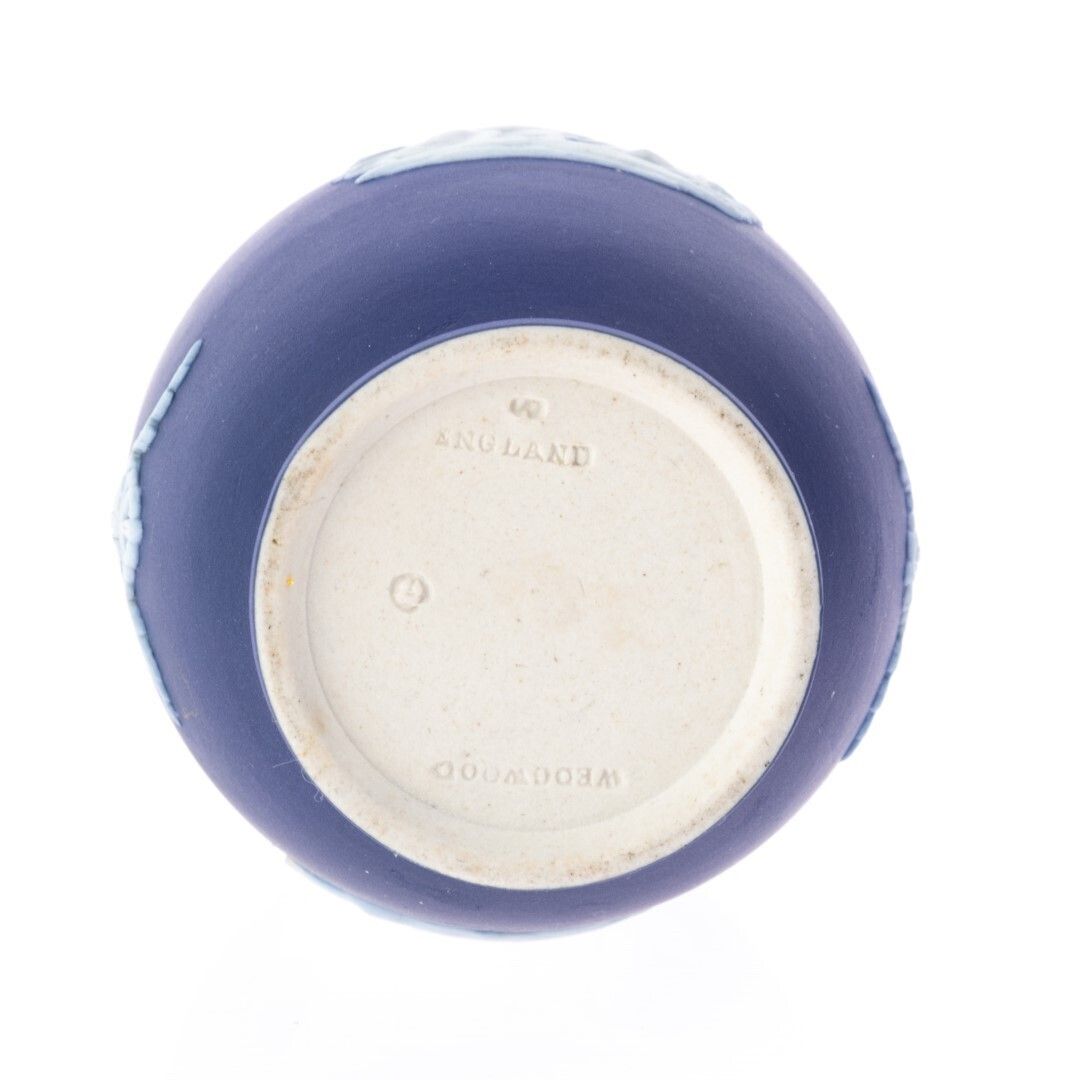 Antique Wedgwood Blue Jasperware Bas Relief Bud Vase With Neoclassical Cameo photo furniture