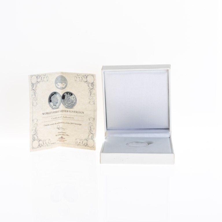 Silver London Mint Uncirculated Sovereign Depicting Saint George And The Dragon With Certificate