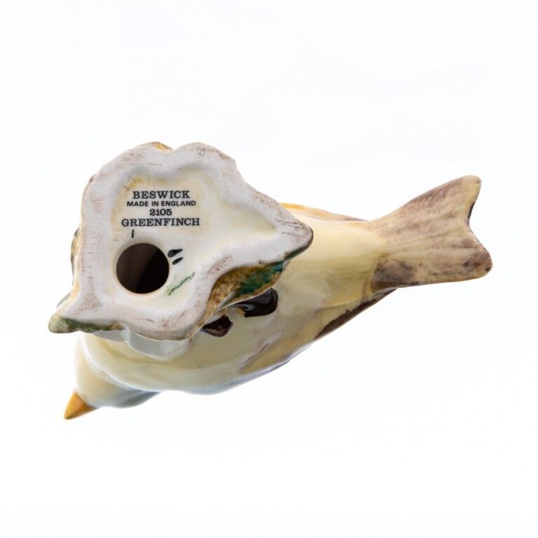 Mid Century Beswick Hand Painted Porcelain Ceramic Pottery Greenfinch Bird Figure photo furniture