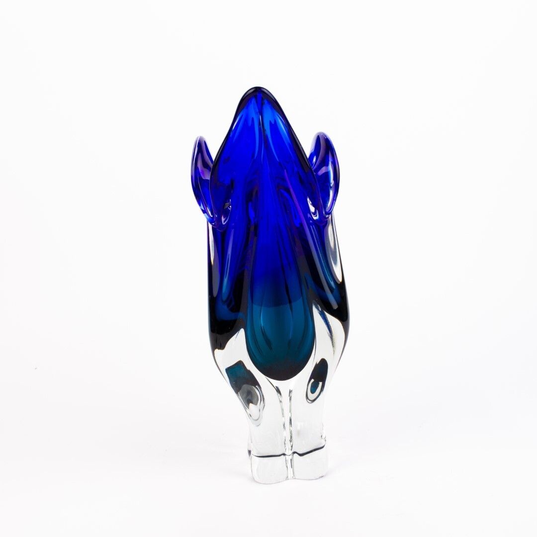 Mid Century Josef Hospodka For Chribska Czech Blue Glass Vase photo furniture