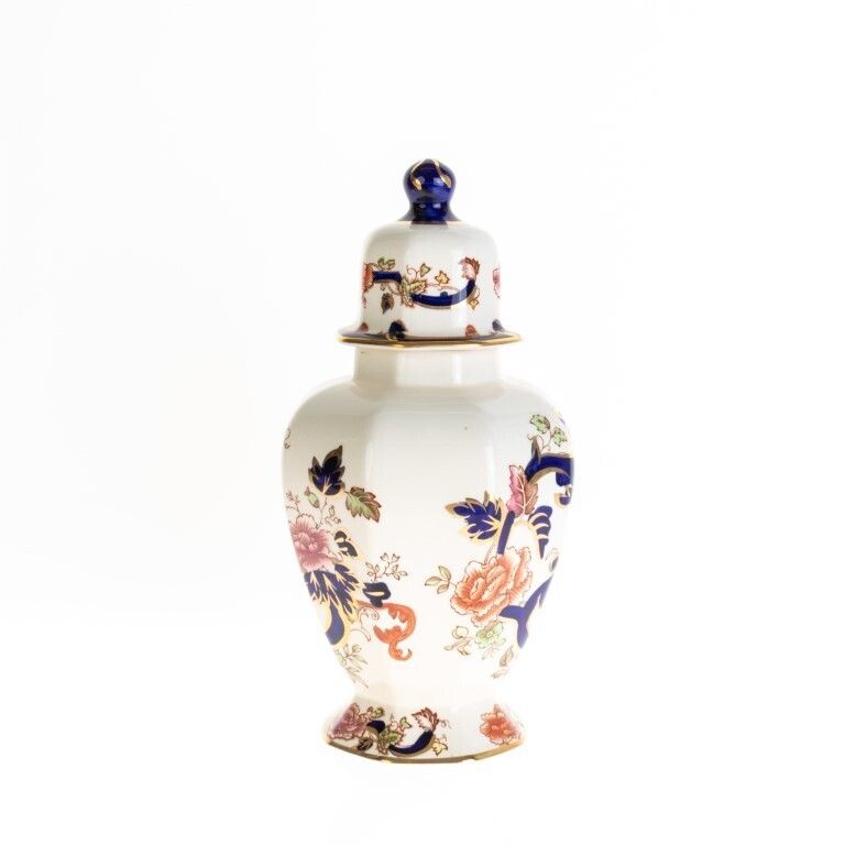 Mid Century Mason’s Ironstone Ceramic Pottery Imari Palette Mandalay Lidded Vase photo Home Decor