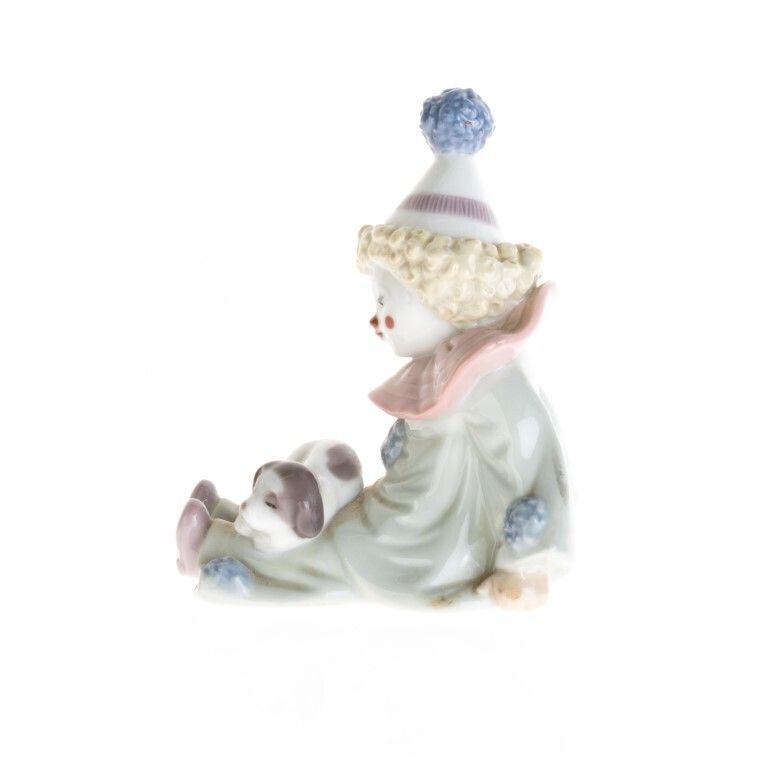 Lladro Fine Porcelain Sculpture 5277 Figure Pierrot With Puppy Designed By Jose Puche photo Home Decor