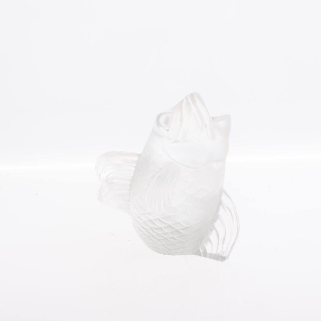 Baccarat Frosted Glass Carp French Paperweight Sculpture photo furniture