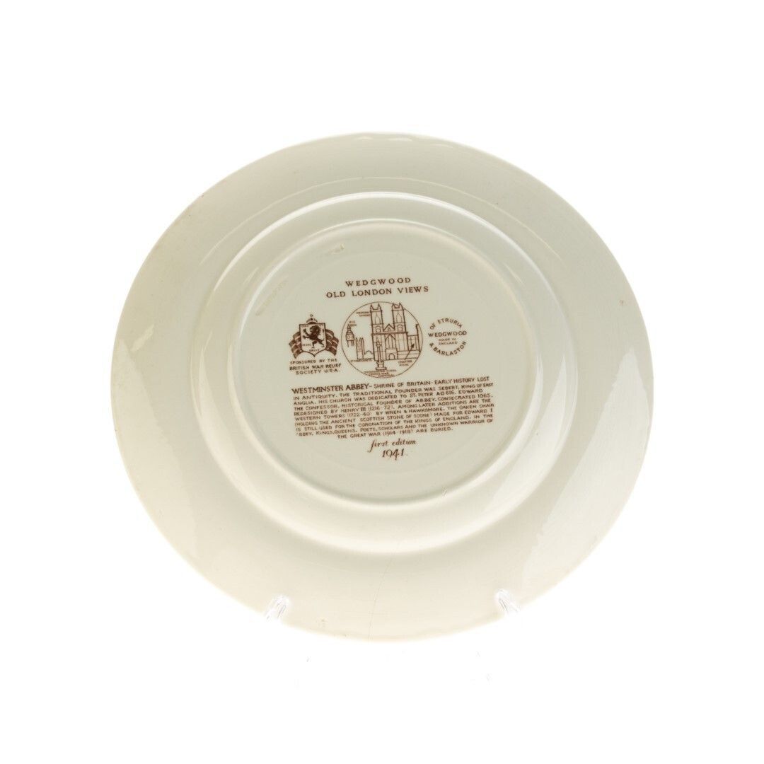 Late Art Deco Wedgwood Creamware Ceramic Pottery “Old London Views – Westminster Abbey” Plate photo furniture