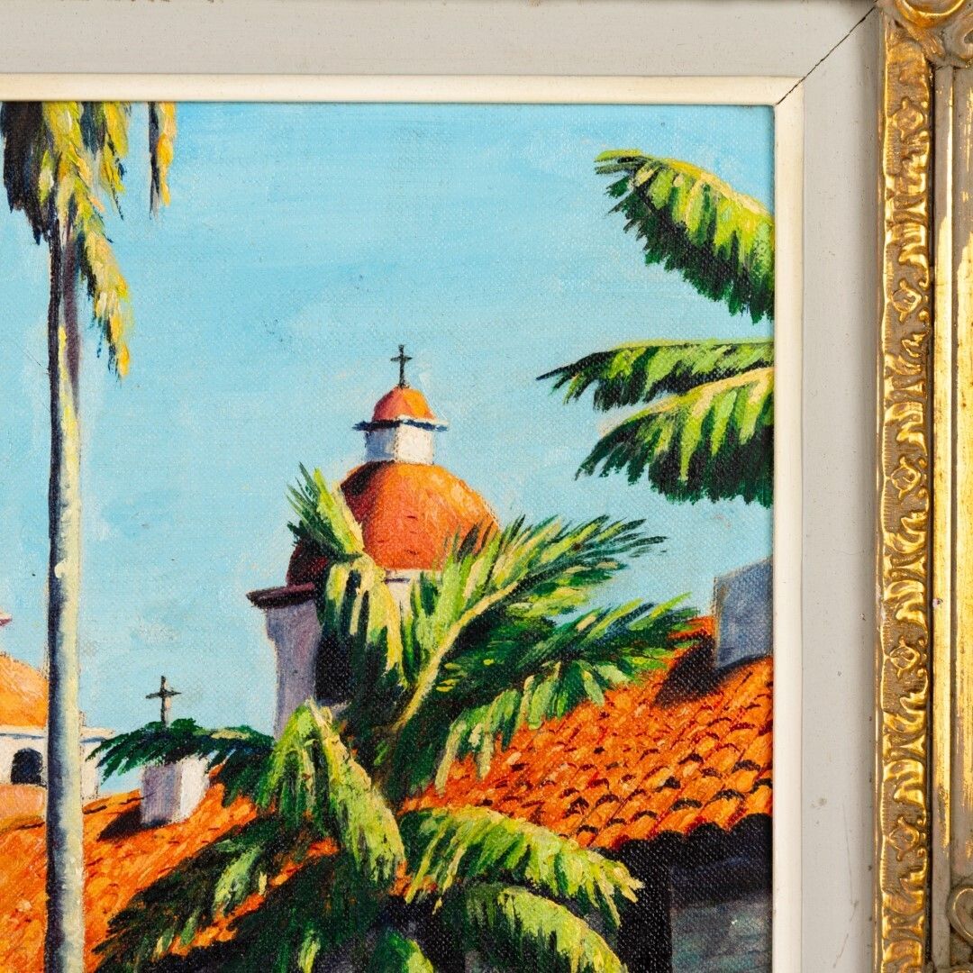 San Juan Capistrano By S. Richardeau Oil Painting Depicting The Mission Of San Capistrano In California photo furniture