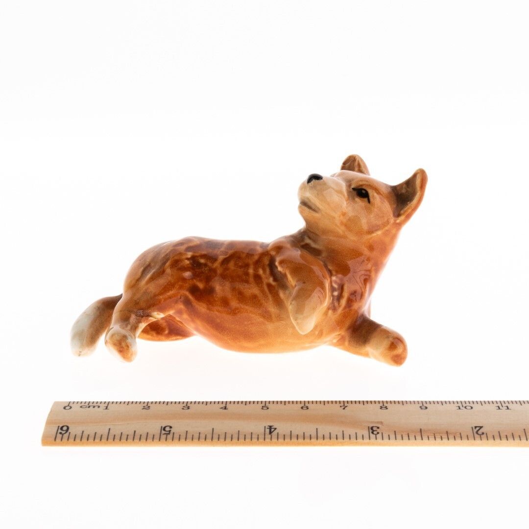 Art Deco Sylvac Hand Painted Porcelain Ceramic Playful Corgi Dog Figure photo for sale